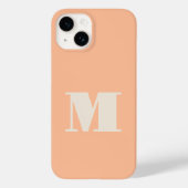 Monogram Initiaal perzik modern Case-Mate iPhone Case (Achterkant)
