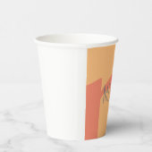 Monogram initiaal Perzik Roze Naam Modern Papieren Bekers (Rechts)