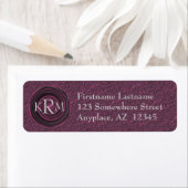 Monogram Initiaal Plum Swirls Retouradres Etiket (Insitu)