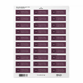 Monogram Initiaal Plum Swirls Retouradres Etiket (Full Sheet)