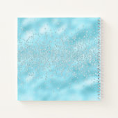 Monogram Initiaal Powder Blue Sparkles Bling Notitieboek (Achterkant)