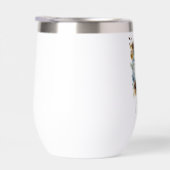 Monogram Initiaal Q Blue Floral Waterverf Gift Haa (Rechts)