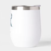 Monogram Initiaal R Blauw Bloemmotief Waterverf Ca (Links)