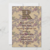 Monogram Initiaal R Elegant Floral Invite Kaart (Voorkant)