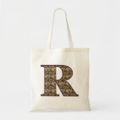 Monogram Initiaal R Elegante Vintage Bloem Tote Bag (Voorkant)