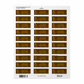 Monogram Initiaal R Gouden Pioen Retouradres Etiket (Full Sheet)