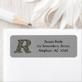 Monogram Initiaal R Hortensia Retouradres Etiket (Insitu)
