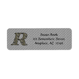 Monogram Initiaal R Hortensia Retouradres  Etiket