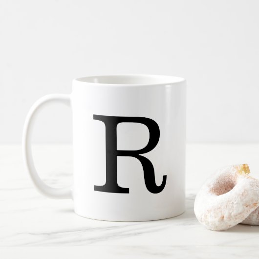Monogram Initiaal R Klassieke Mok, 11 oz Koffiemok (Met donut)