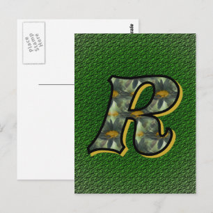 Monogram Initiaal R Madeliefjes Bloemkunst Briefkaart