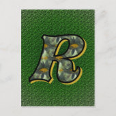 Monogram Initiaal R Madeliefjes Bloemkunst Briefkaart (Voorkant)