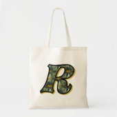 Monogram Initiaal R Madeliefjes Bloemkunst Tote Bag (Voorkant)