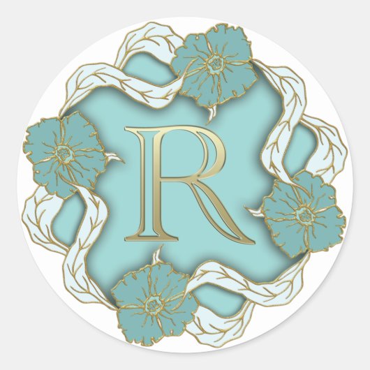 monogram initiaal R stickers (Voorkant)