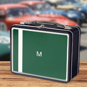 Monogram Initiaal Racing Green Stijlvolle Retro Bl