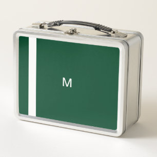 Monogram Initiaal Racing Groen Stijlvol Retro Blik