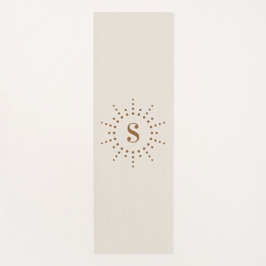 Monogram initiaal radiale zonnestraal neutraal ivo yogamat (Voorkant)