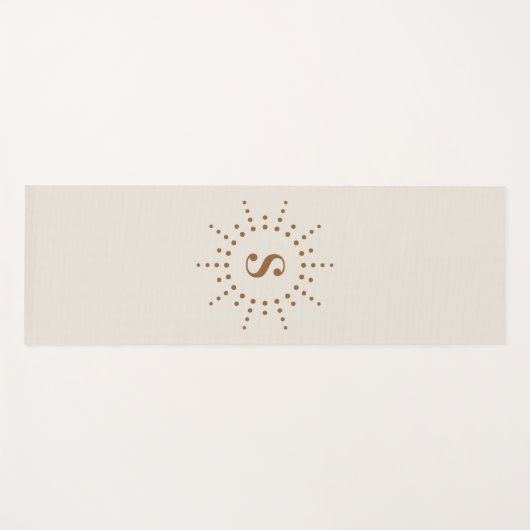Monogram initiaal radiale zonnestraal neutraal ivo yogamat (Voorkant (horizontaal))