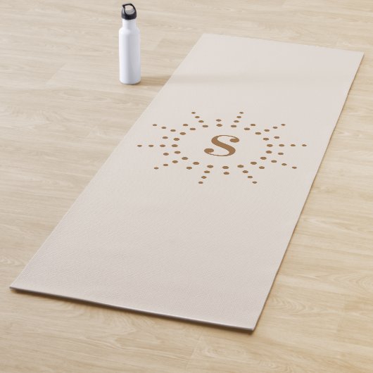 Monogram initiaal radiale zonnestraal neutraal ivo yogamat (In situ)