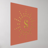 Monogram initiaal radiale zonnestraal terracotta folie afdrukken (Laagn)