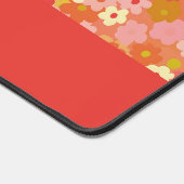 Monogram Initiaal Retro Bloem Roze Rood Warm Bureaumat (Hoek)
