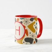 Monogram Initiaal Retro Cadeau Mok (Voorkant rechts)