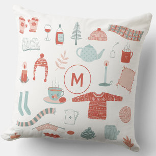 Monogram Initiaal Retro Scandinavisch Hygge Kussen