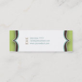 Monogram Initiaal Retro Skinny Card Mini Visitekaartje (Achterkant)