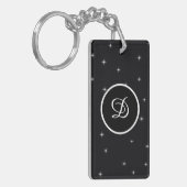 Monogram initiaal Retro Stars Aangepast Sleutelhanger (Voorkant Links)