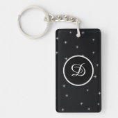 Monogram initiaal Retro Stars Aangepast Sleutelhanger (Voorkant)