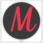 Monogram Initiaal Rode Vet Aangepaste tekst Naam Z Sticker (Vel)