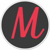 Monogram Initiaal Rode Vet Aangepaste tekst Naam Z Sticker (Voorkant)