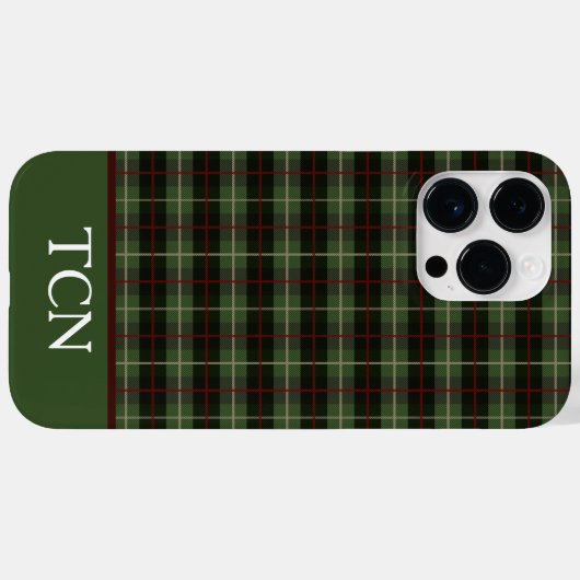 Monogram Initiaal Rood Groen Zwart Pset Tartan Case-Mate iPhone Case (Achterkant (horizontaal))