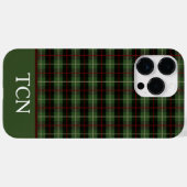 Monogram Initiaal Rood Groen Zwart Schotse Ruit Case-Mate iPhone Case (Achterkant (horizontaal))