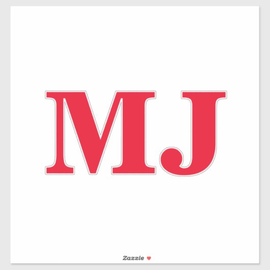Monogram Initiaal Rood Vet Custom Name Label Trend (Vel)