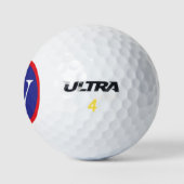 Monogram Initiaal Rood Wit Blauw Kies merk Golfballen (Logo)