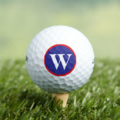 Monogram Initiaal Rood Wit Blauw Kies merk Golfballen (Insitu Shirt)