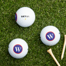 Monogram Initiaal Rood Wit Blauw Kies merk Golfballen