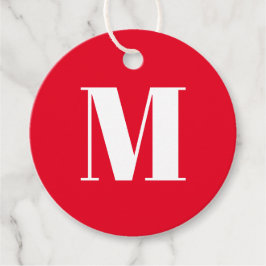 Monogram initiaal rood wit cadeau aanpassen bedankjes labels