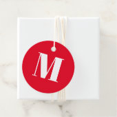 Monogram initiaal rood wit cadeau aanpassen bedankjes labels (In situ)