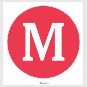 Monogram Initiaal Rood wit Vet Aangepaste naam Koe Sticker