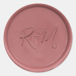 Monogram Initiaal  Roos Wax Seal Sticker