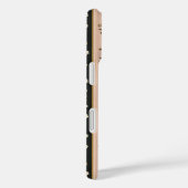 Monogram Initiaal Roze Beige Zwart Bloem Strepen Case-Mate iPhone Case (Achterkant / Rechts)