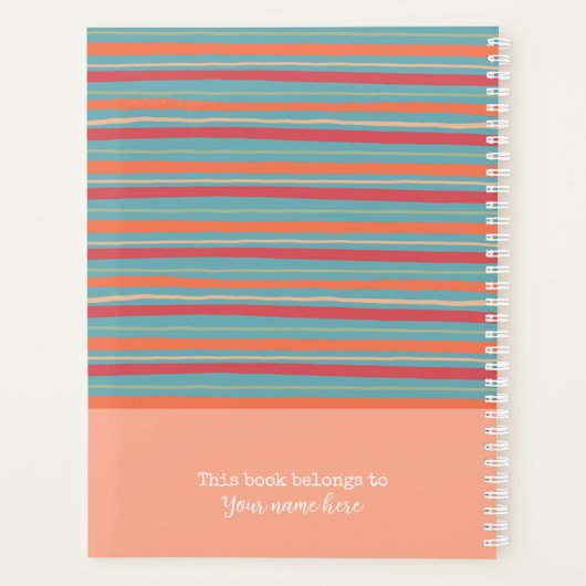 Monogram Initiaal  roze bloemmotief Planner (Achterkant)