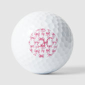 Monogram Initiaal Roze Bow Coquette Esthetische Gi Golfballen (Voorkant)