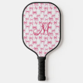 Monogram Initiaal Roze Bow Coquette Esthetische Gi Pickleball Paddle (Voorkant)