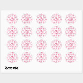 Monogram Initiaal Roze Bow Coquette Esthetische Gi Ronde Sticker (Vel)