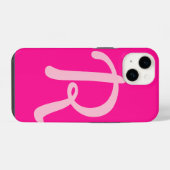 Monogram Initiaal Roze iPhone Hoesje (Achterkant horizontaal)