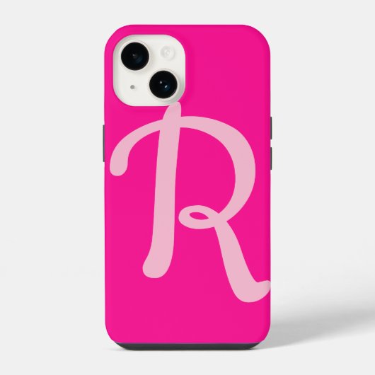 Monogram Initiaal Roze iPhone Hoesje (Achterkant)