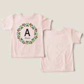 Monogram initiaal - Roze Kerstkrans (Ontwerp Voorkant & Achterkant)