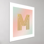 Monogram initiaal roze mint groene gradiënt folie afdrukken (Laagn)